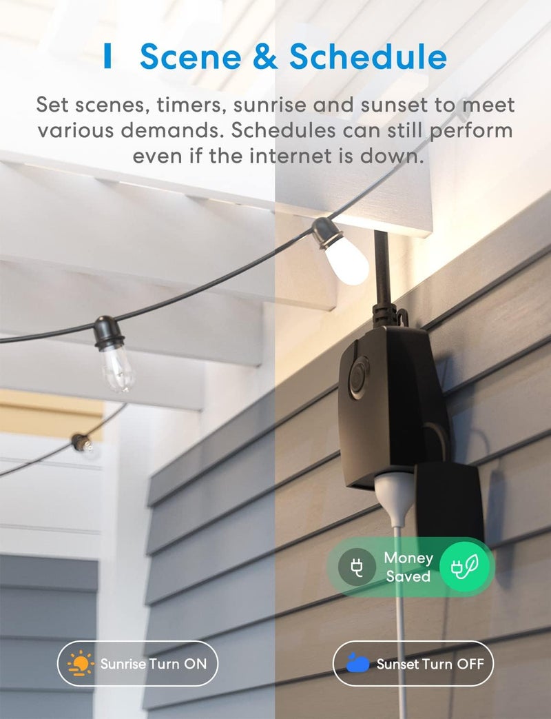 meross Outdoor Dimmer Plug, Smart Outdoor Plug Works with Apple HomeKit, Alexa, Google Home, IP44 Outdoor Dimmer for String Lights Lamps, Patio Lights with Voice & Remote Control, Schedule & Timer - Image 5